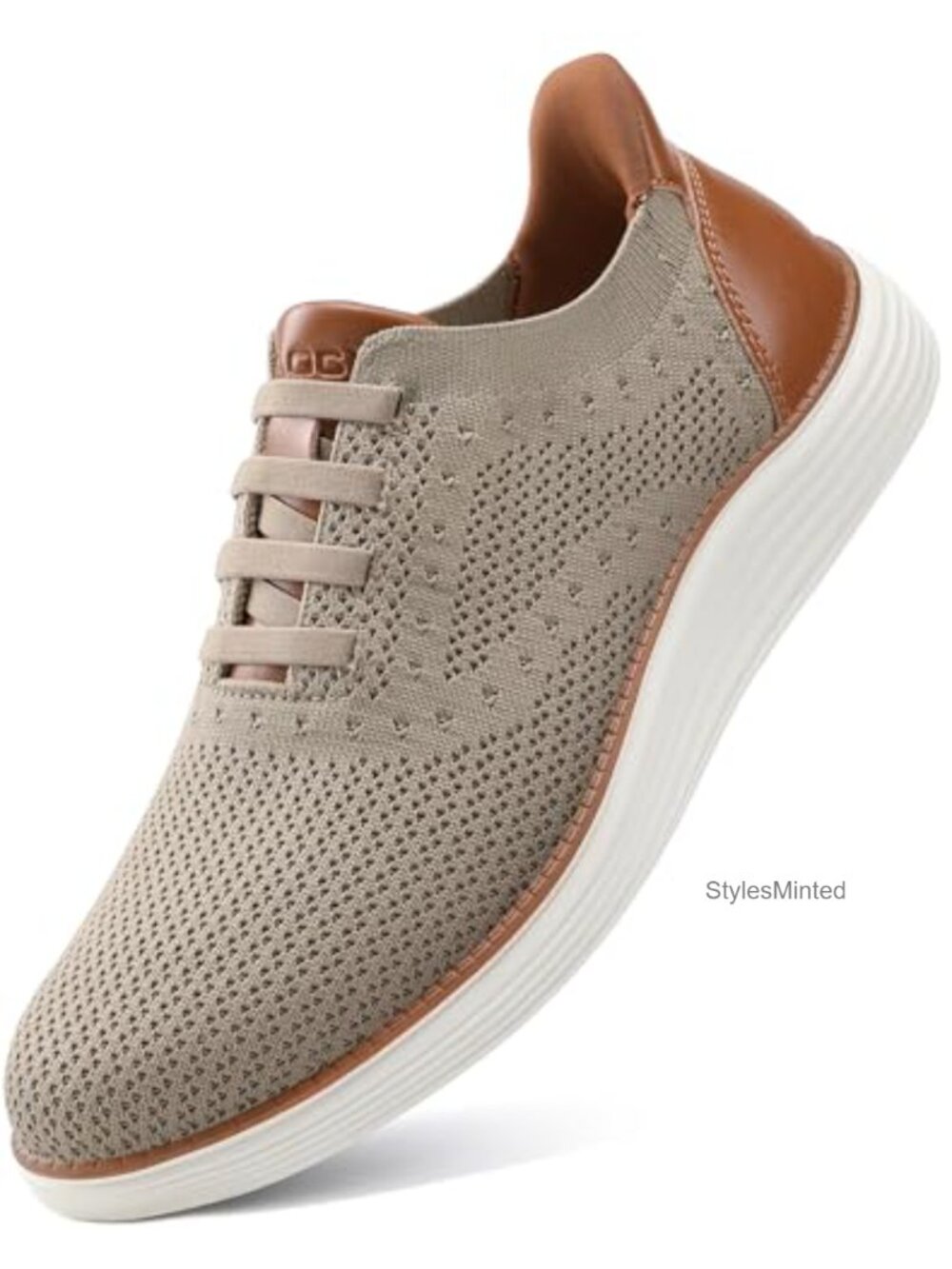 Men's Slip On Mesh PU Leather Sneakers Laceless Casual Dress Walking Shoes